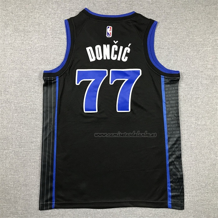 Camiseta Nino Dallas Mavericks Luka Doncic NO 77 Ciudad 2023-24 Azul